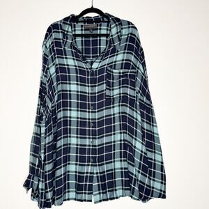 Lane Bryant Plaid Button Down Shirt Women's Plus Size 26/28